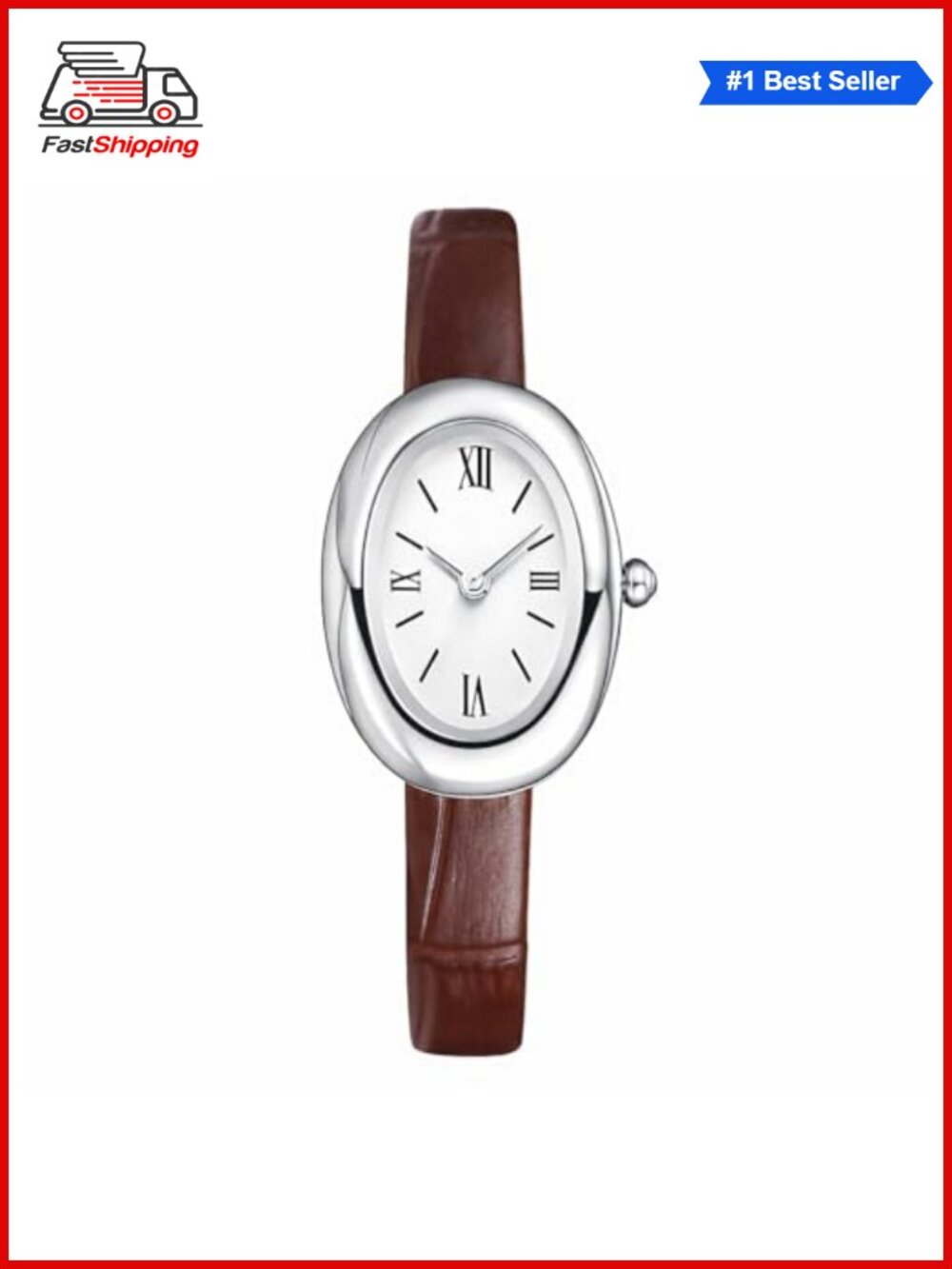 MASTOP Women's Oval Dial Bangle Watch Quartz Gold-Tone Bracelet